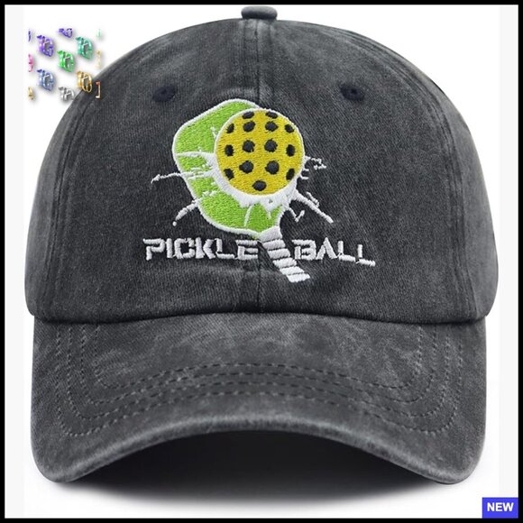 Embroidered Pickleball Baseball Cap Adjustable Back Buckle Sporty Casual Hat main image 6